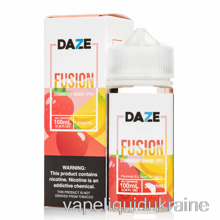 Vape Liquid Ukraine Strawberry Banana Apple - 7 Daze Fusion - 100mL 0mg